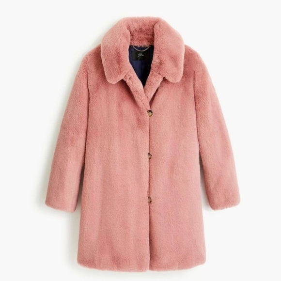 J. Crew Jackets & Blazers - J Crew Faux Fur Coat Rose - Large